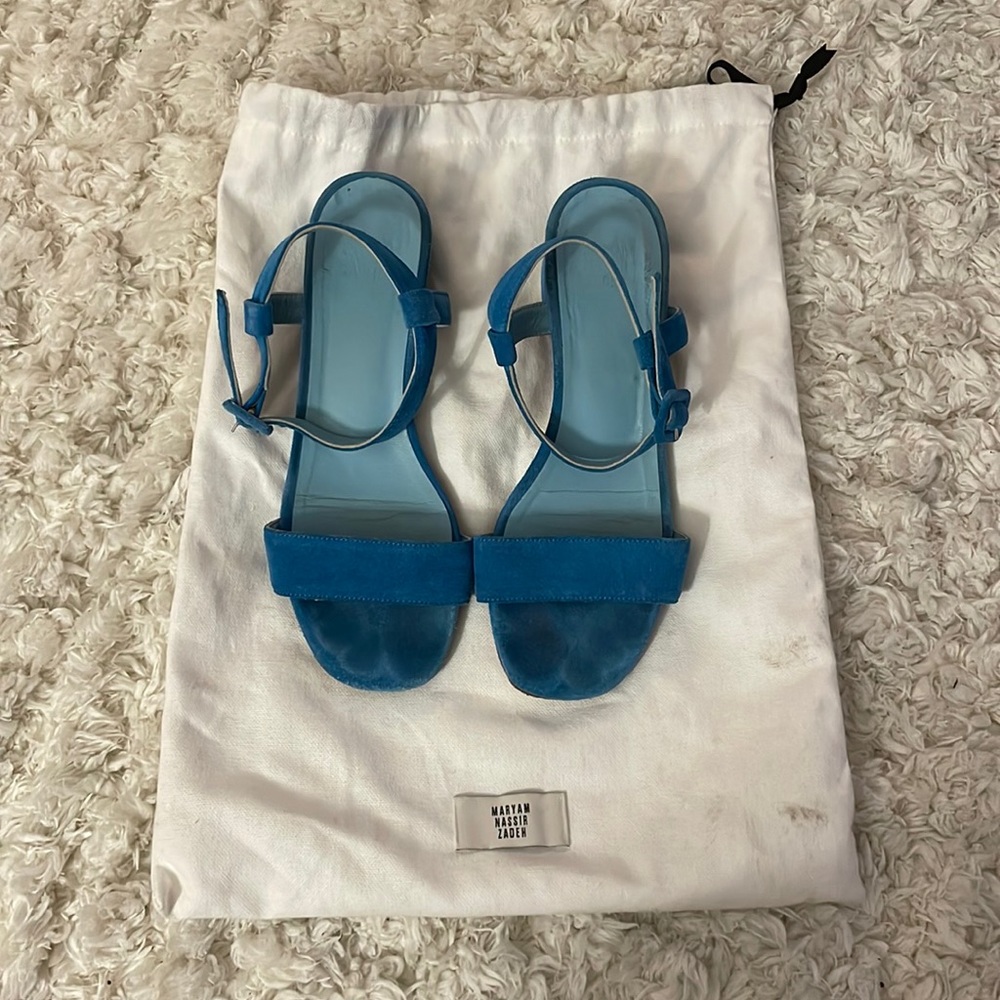 Maryam Nassir Zadeh Sophie Sandal turquoise sz 37.5